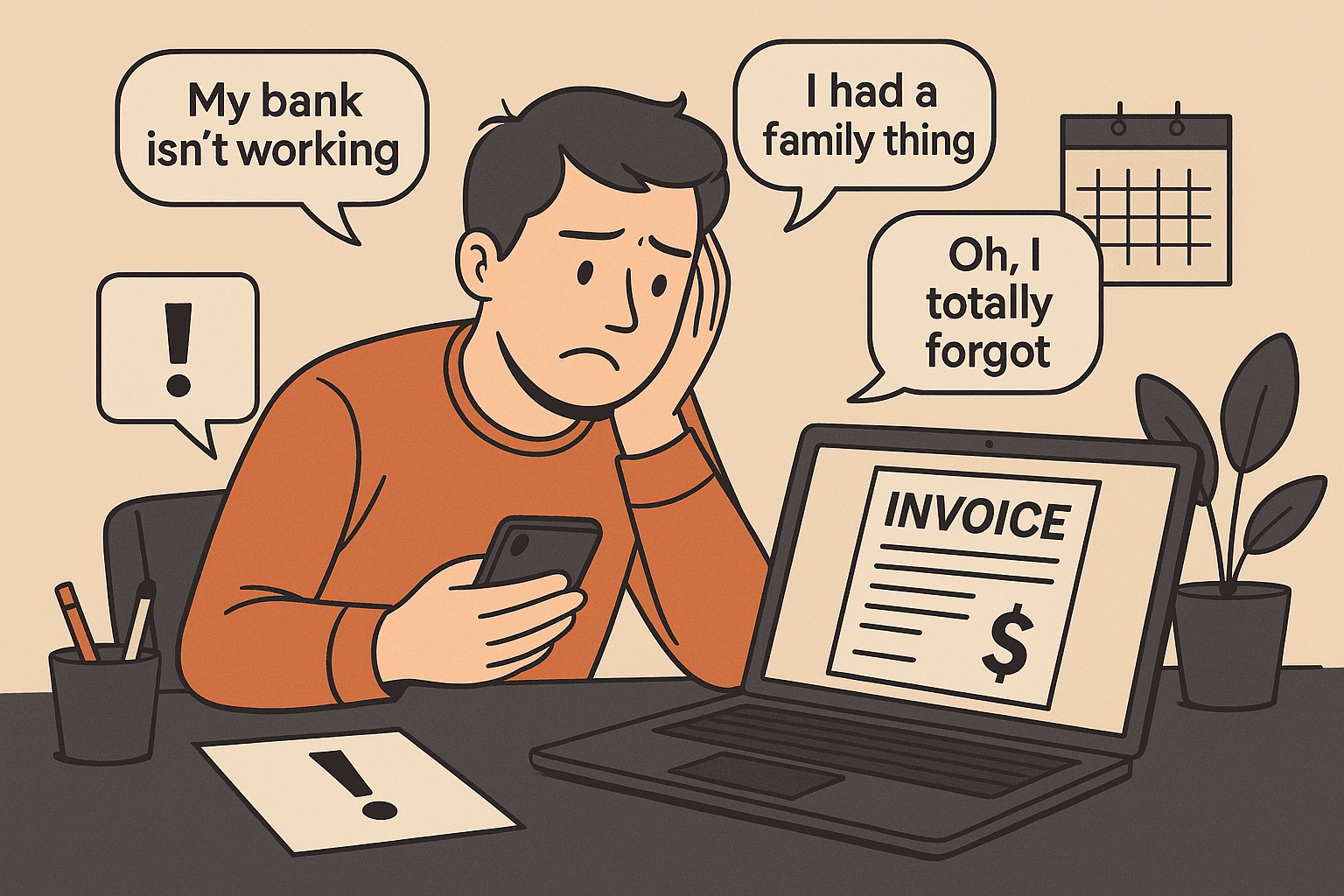 image showes the mental frustration of a freelancer 